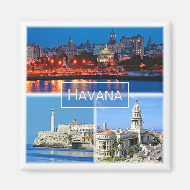 zCU003 HAVANA, Mosaic, Cuba, America, Fridge Magnet (Front)