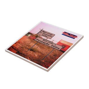 ZCV011 CAPE VERDE, welcome sign, Ceramic Tile