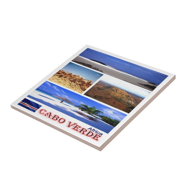 zCV022 CAPE VERDE, Mosaic, Africa, Ceramic Tile (Side)