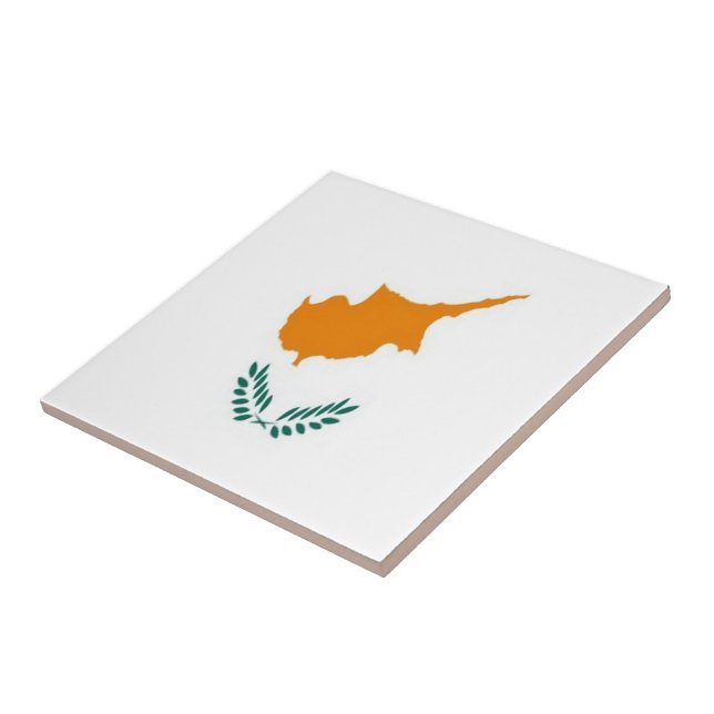 zCY001 CYPRIOT FLAG, Cyprus, Ceramic Tile (Side)
