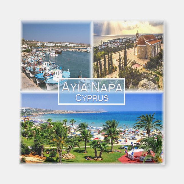zCY003 AYIA NAPA Harbor Nelia, Cyprus, Fridge Magnet (Front)