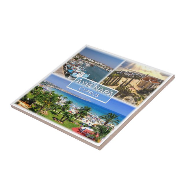 zCY003 AYIA NAPA Harbour Nelia, Cyprus, Ceramic Tile (Side)