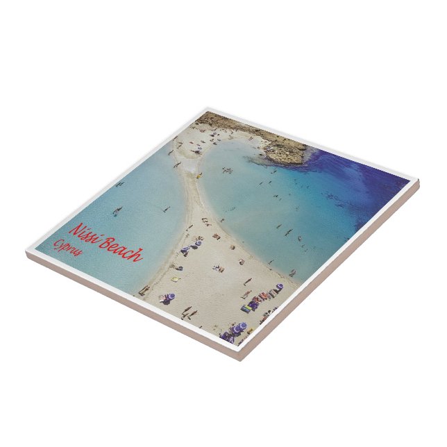 zCY014 NISSI Beach, Cyprus, Ceramic Tile (Side)