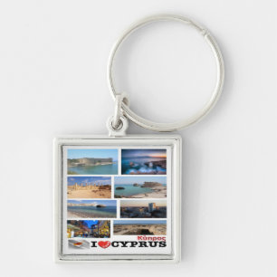 zCY029 I LOVE mosaic of CYPRUS, Key Ring