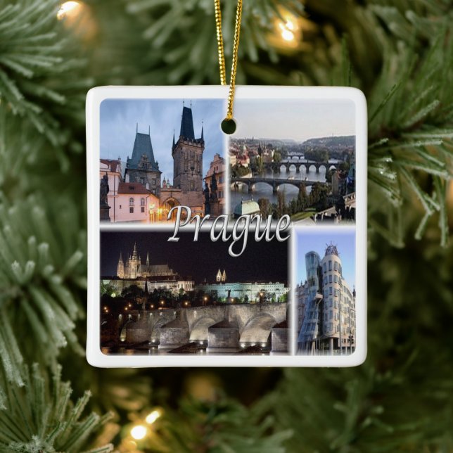 zCZ005 PRAGUE Czech Republic, Ceramic Ornament (Tree)