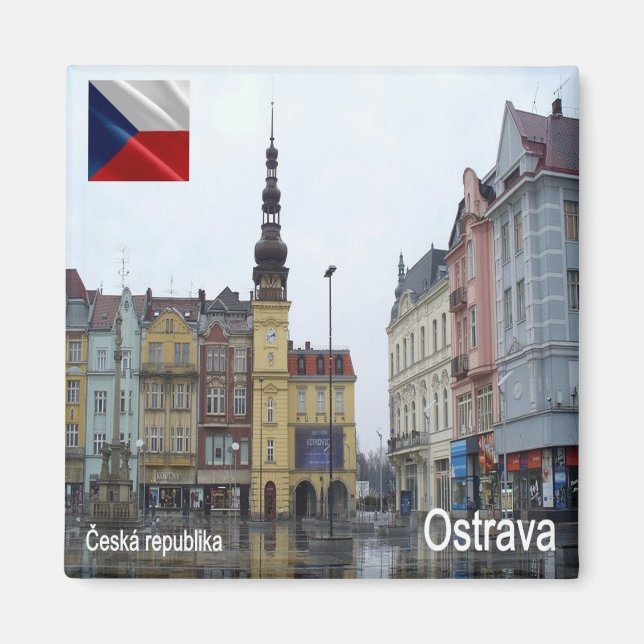 zCZ012 OSTRAVA Czech Republic, Fridge Magnet (Front)