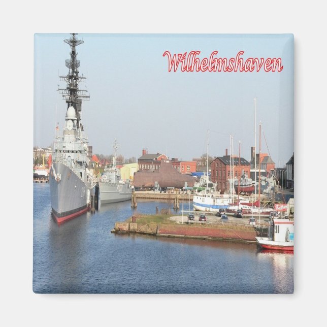 zDE046 WILHELMSHAVEN PORT Frisian islands, Fridge Magnet (Front)
