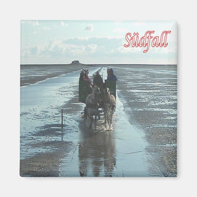 zDE095 SÜDFALL LOW TIDE Frisian islands, Fridge Magnet (Front)