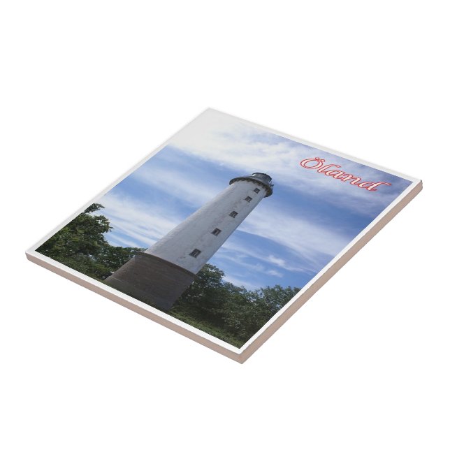zDE096 ÖLAND LIGHTHOUSE  Frisian islands, Ceramic Tile (Side)