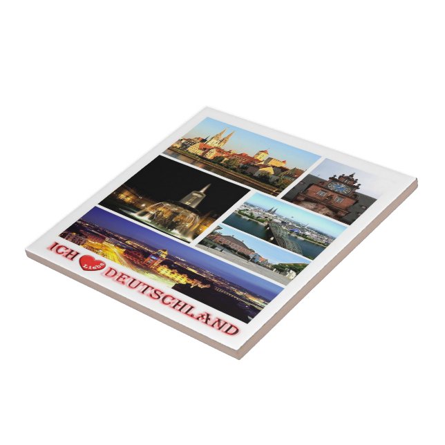 zDE099 GERMANY I LOVE, Ceramic Tile (Side)