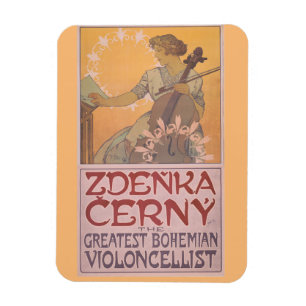 Zdenka Cerny poster by Alphonse Mucha Magnet
