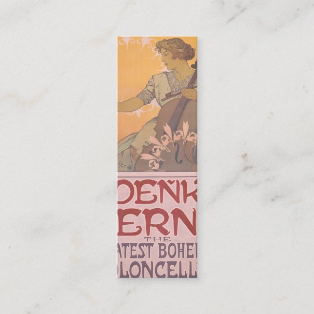 Zdenka Cerny poster by Alphonse Mucha  Mini Business Card (Front)