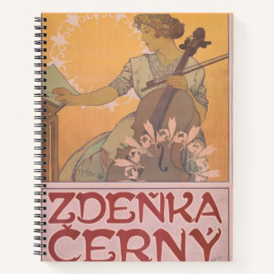 Zdenka Cerny poster by Alphonse Mucha Notebook