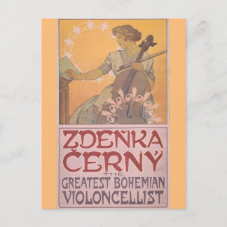 Zdenka Cerny poster by Alphonse Mucha Postcard