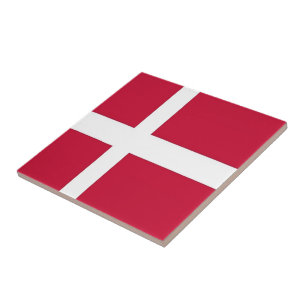 zDK001 DANISH FLAG, Denmark, Ceramic Tile