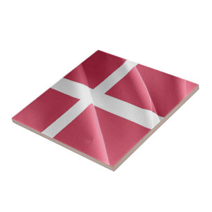 zDK002 DANISH waving FLAG Denmark, Ceramic Tile