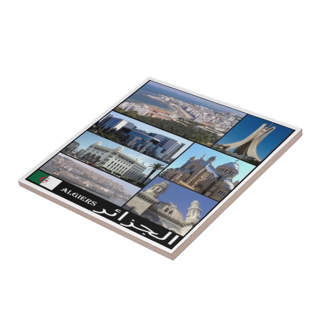 zDZ008 ALGERI, Mosaic, Algeria, Africa, Ceramic Tile (Side)