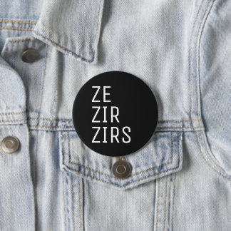 Ze Zir Zirs Pronoun 7.5 Cm Round Badge