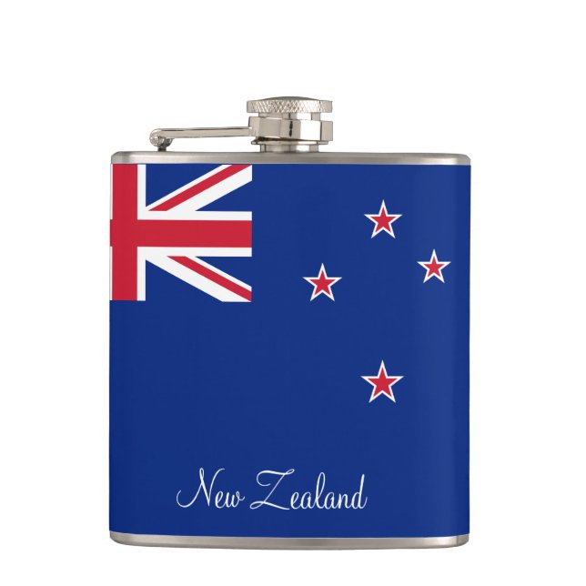 Zealand Flag & travel New Zealand /sports fans Hip Flask (Front)