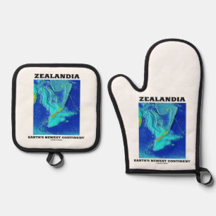 Zealandia Earth's Newest Continent Oven Mitt & Pot Holder Set