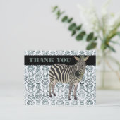 Zeb Thank You Damask  Postcard (Standing Front)