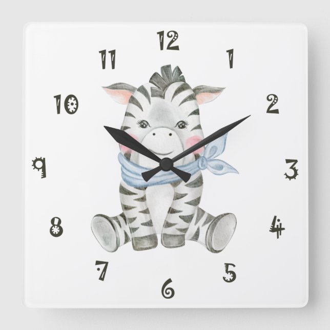 Zeb The Zebra Wall Clock (Front)