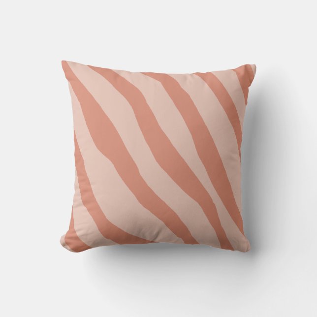 Zeba Pattern Peach Pink Throw Pillow (Front)