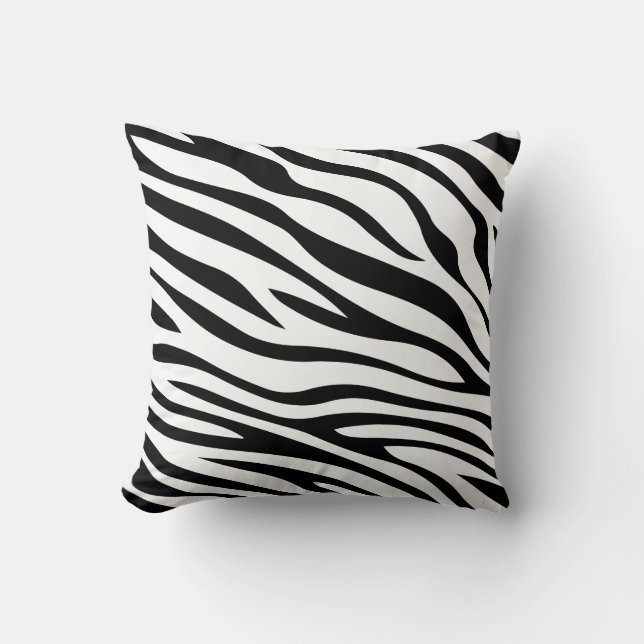 Zebbra Stripes Black and White Cushion (Front)