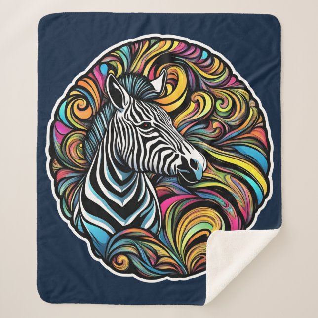 Zebra 1 sherpa blanket (Front)
