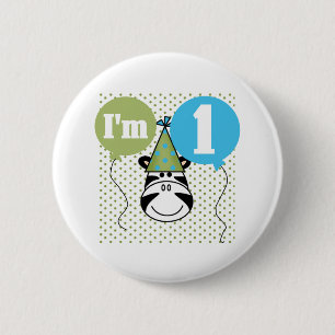Zebra 1st Birthday 6 Cm Round Badge