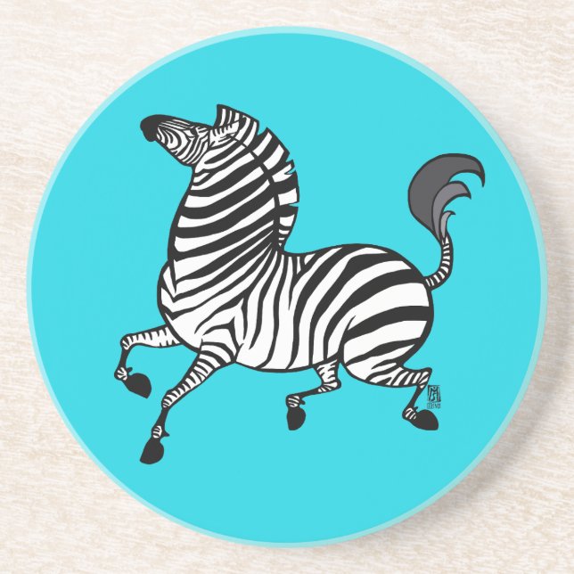 Zebra 3 Sandstone Coaster (Front)