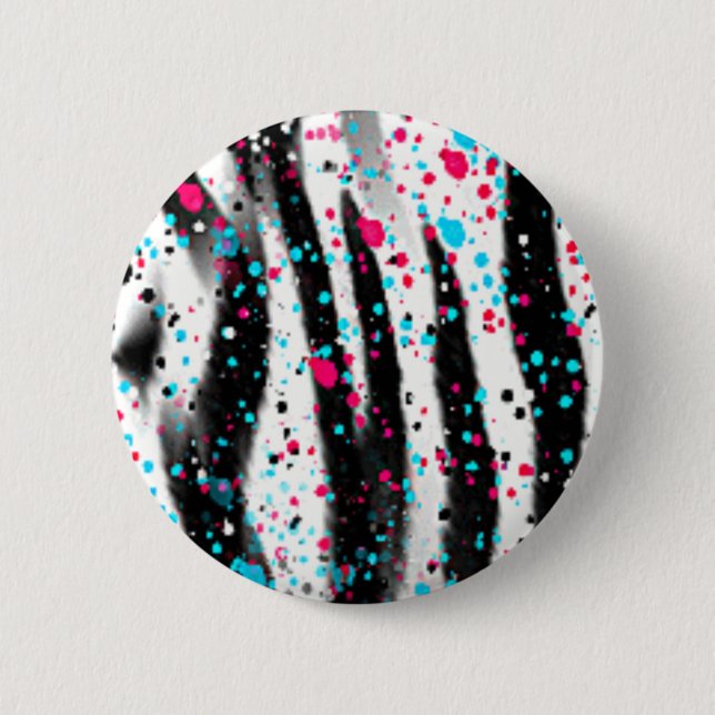 Zebra 6 Cm Round Badge (Front)