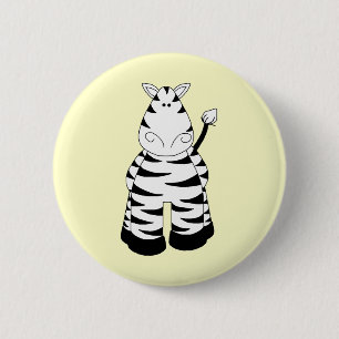 Zebra 6 Cm Round Badge