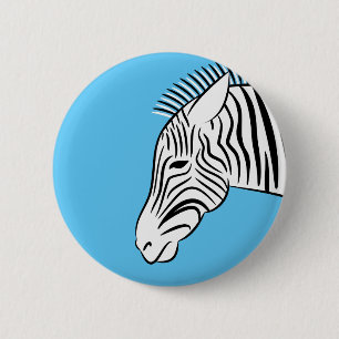 Zebra 6 Cm Round Badge