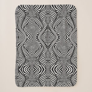 Zebra Abstract B&W Sherpa Blanket