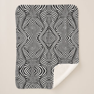 Zebra Abstract B&W Sherpa Blanket