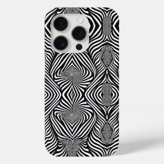 Zebra Abstract B&W Sherpa Blanket iPhone 15 Pro Case