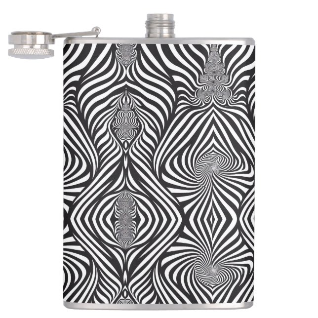 Zebra Abstract B&W Sherpa Blanket Hip Flask (Opened)