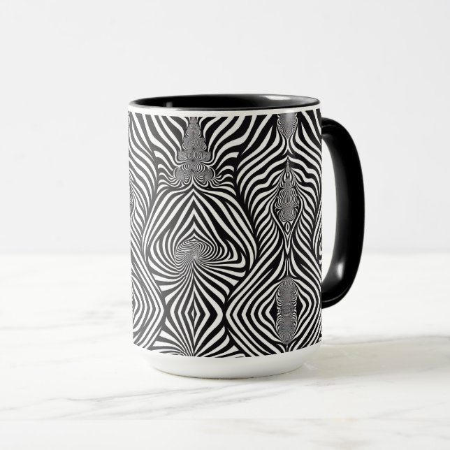 Zebra Abstract B&W Sherpa Blanket Mug (Front Right)