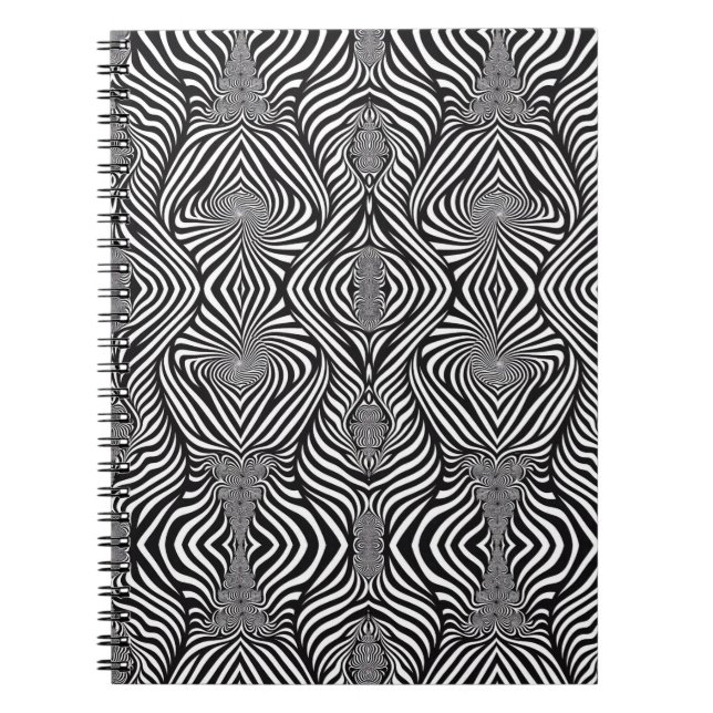 Zebra Abstract B&W Sherpa Blanket Notebook (Front)
