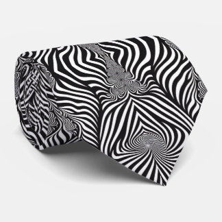 Zebra Abstract B&W Sherpa Blanket Tie
