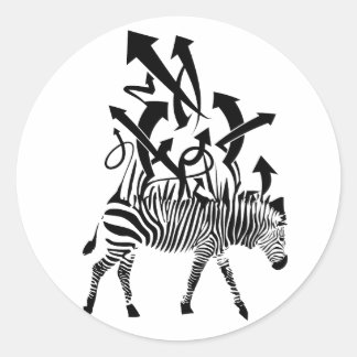 Zebra Abstract Design Classic Round Sticker