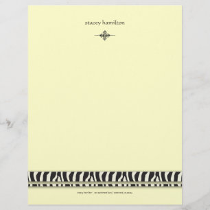Zebra accent personalized letterhead