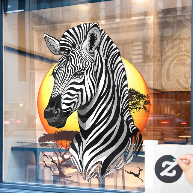 Zebra African Savanna Wild Animal (Cafe Window)