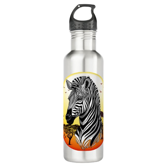 Zebra African Savanna Wild Animal 710 Ml Water Bottle (Front)