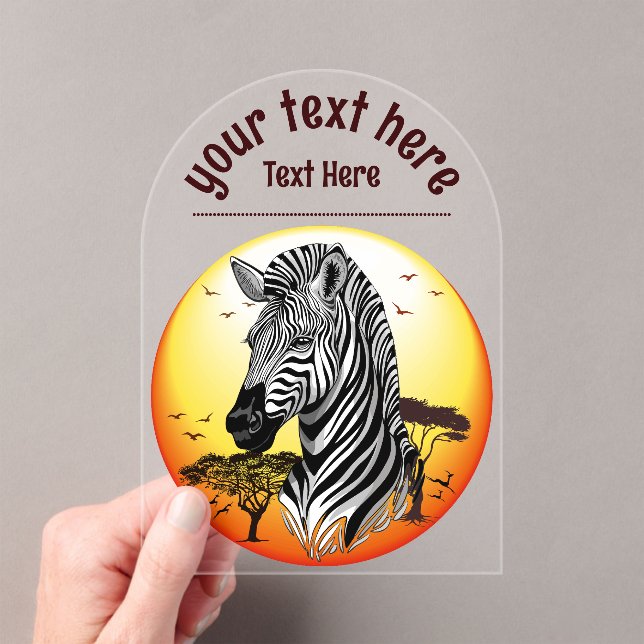 Zebra African Savanna Wild Animal Acrylic Invitations (Insitu (Handheld))