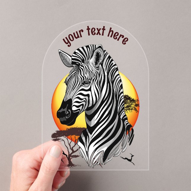 Zebra African Savanna Wild Animal Acrylic Invitations (Insitu (Handheld))