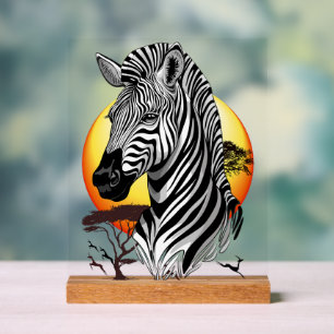 Zebra African Savanna Wild Animal Acrylic Sign