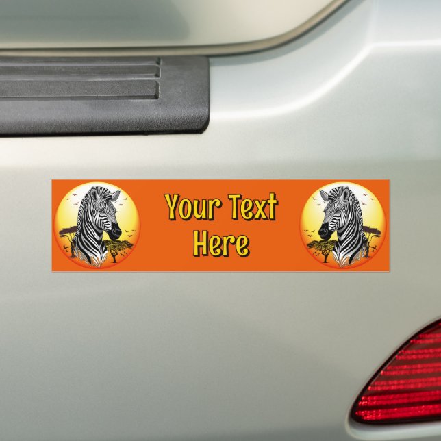 Zebra African Savanna Wild Animal Bumper Sticker (On Car)