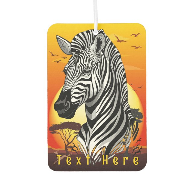 Zebra African Savanna Wild Animal Car Air Freshener (Front)